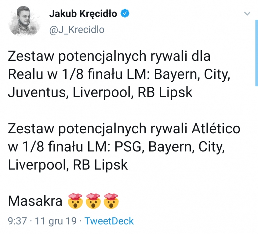 POTENCJALNI RYWALE Realu i Atletico w 1/8 finału LM! MASAKRA